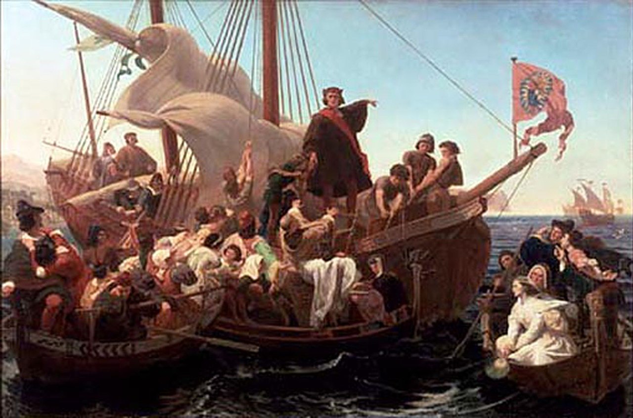 File:Christopher Columbus on Santa Maria in 1492..jpg - Wikimedia Commons